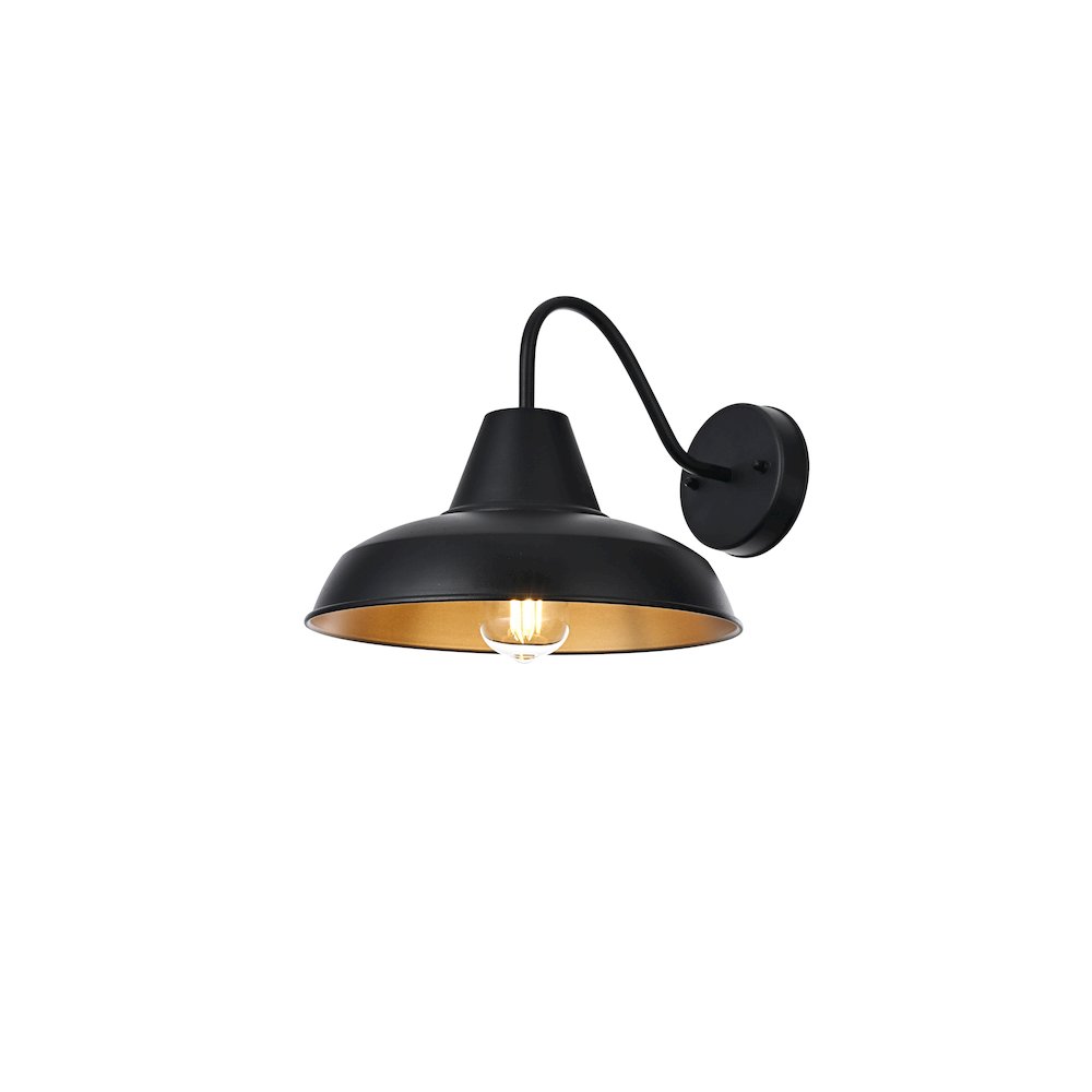 Tinsley 15 inch Outdoor Wall sconce in Black. Picture 3