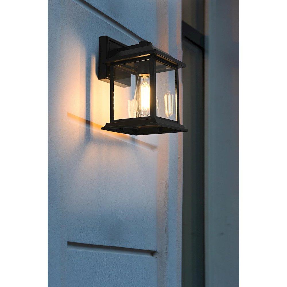Araceli 10 inch Outdoor Wall sconce in Black. Picture 2