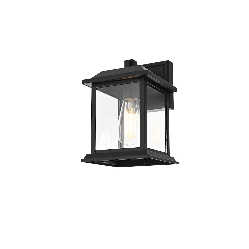 Araceli 10 inch Outdoor Wall sconce in Black. Picture 3