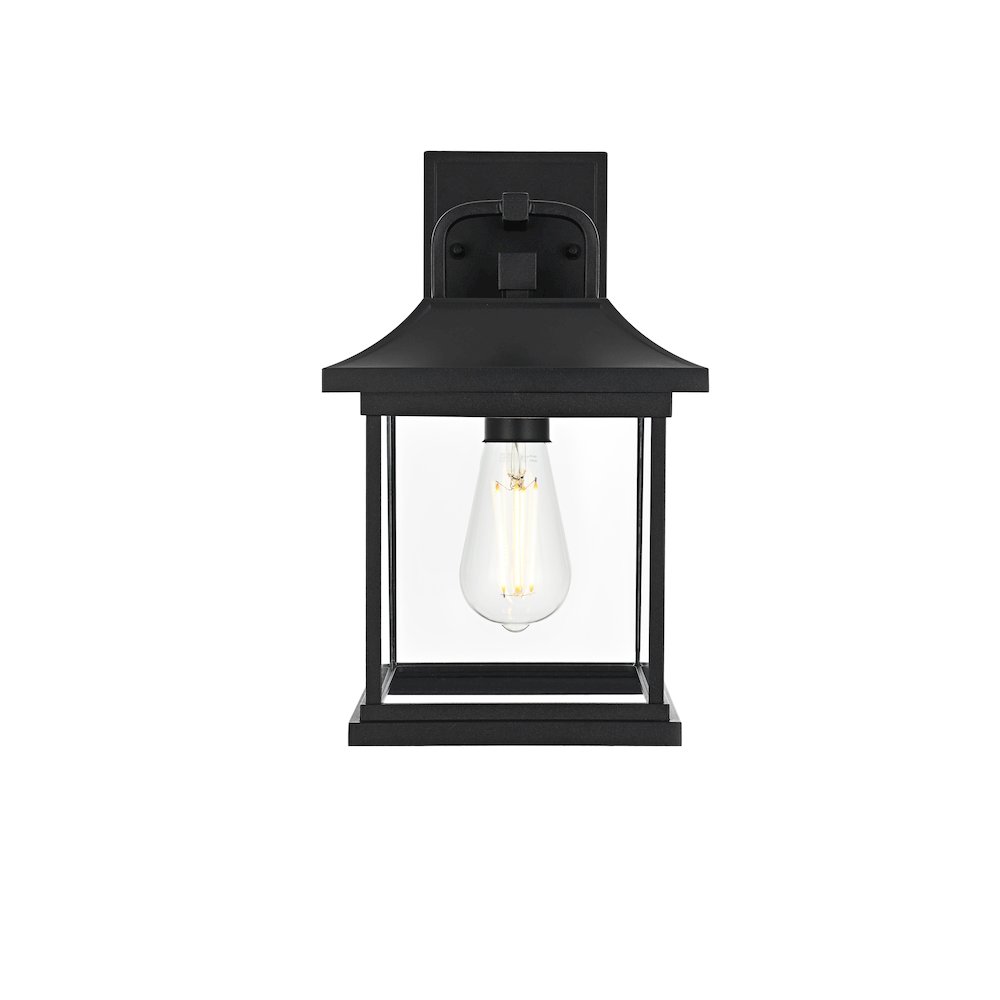 Saul 13 inch Outdoor Wall sconce in Black. Picture 1