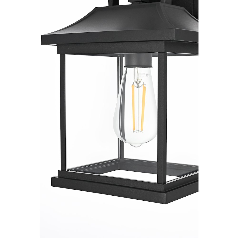 Saul 13 inch Outdoor Wall sconce in Black. Picture 5