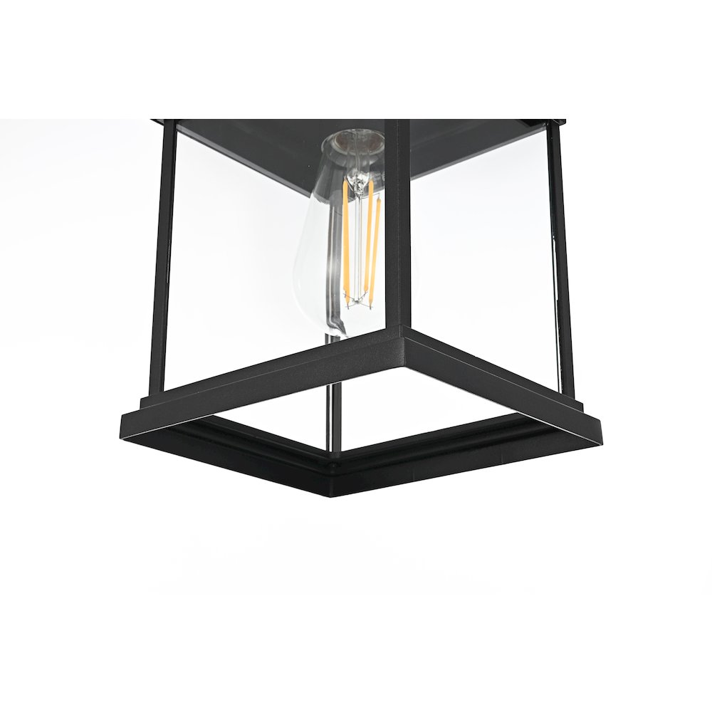 Saul 13 inch Outdoor Wall sconce in Black. Picture 6