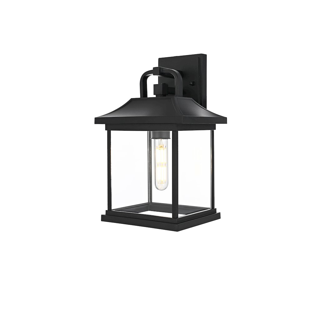 Saul 13 inch Outdoor Wall sconce in Black. Picture 7