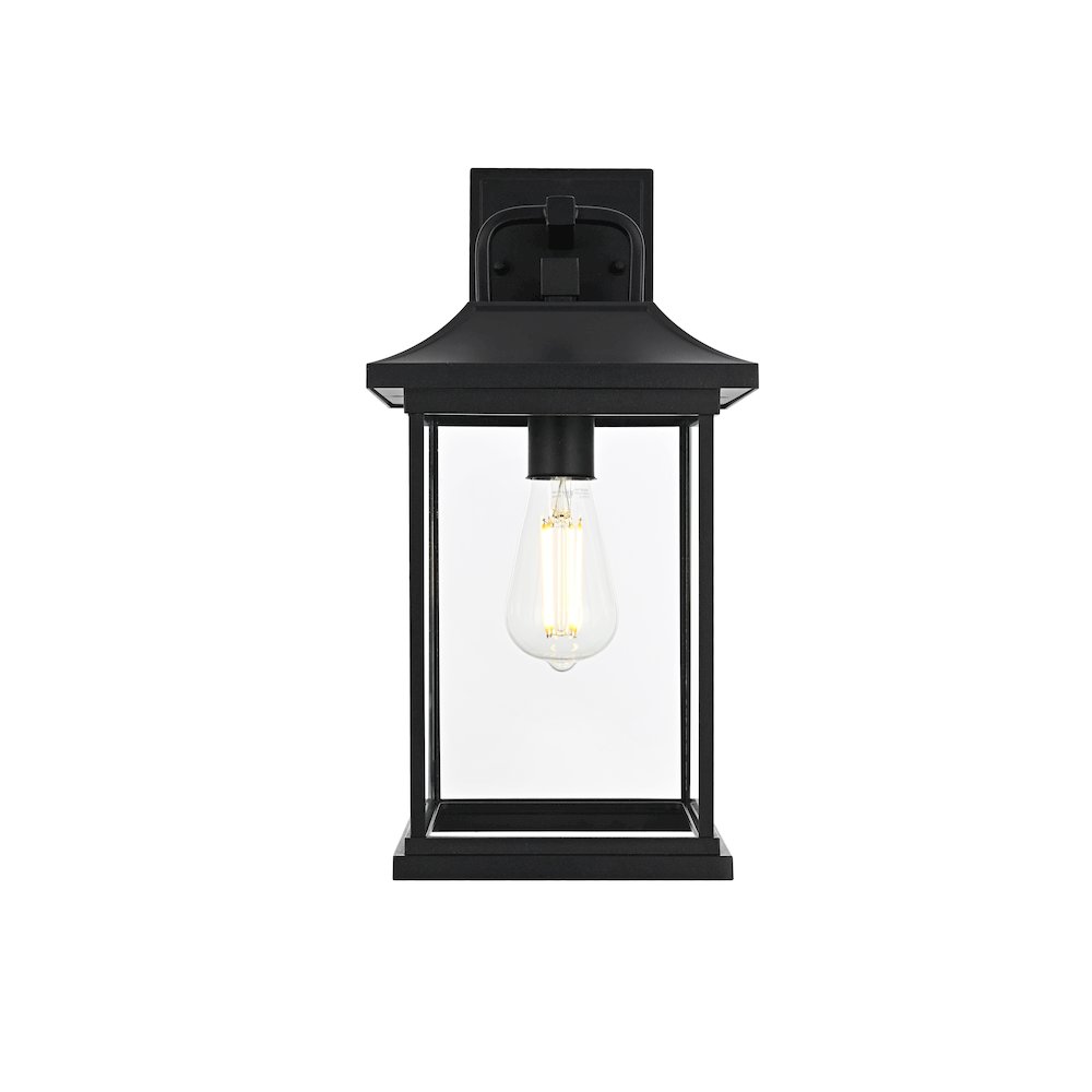Saul 16 inch Outdoor Wall sconce in Black. Picture 1