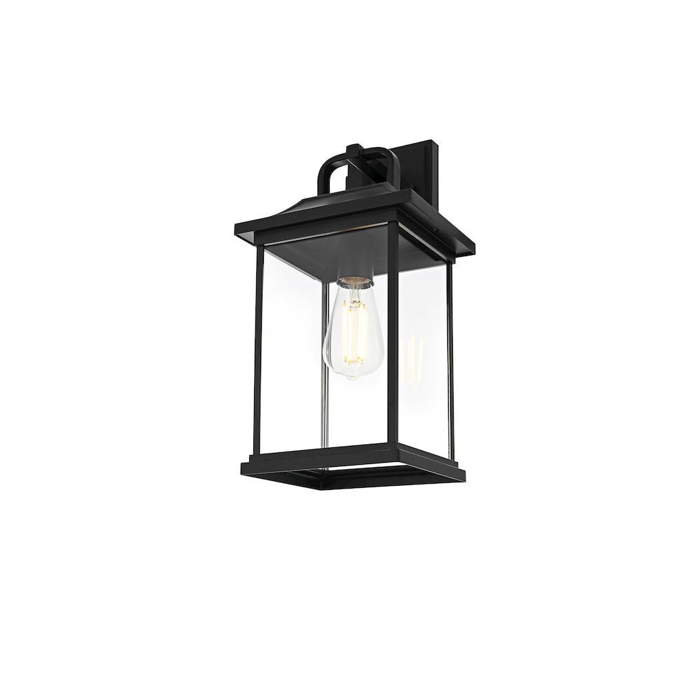 Saul 16 inch Outdoor Wall sconce in Black. Picture 3