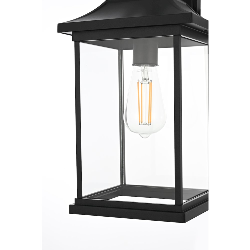 Saul 16 inch Outdoor Wall sconce in Black. Picture 5