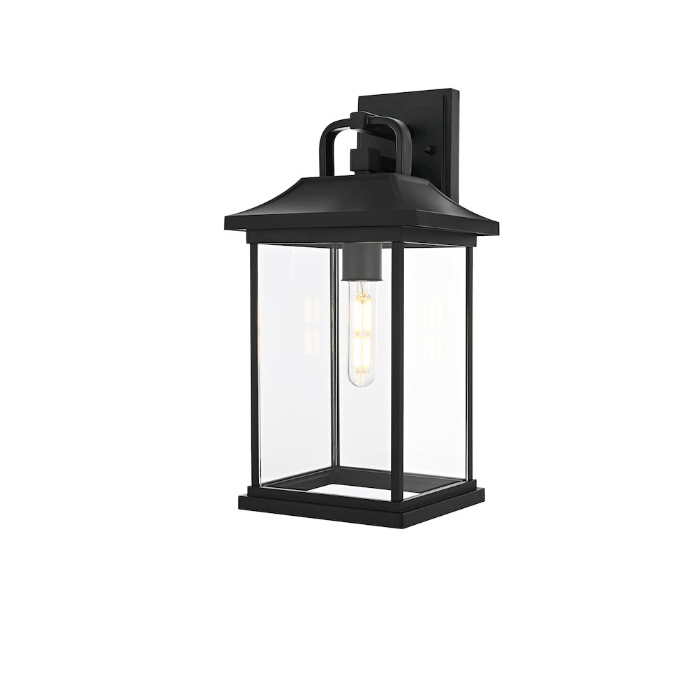 Saul 16 inch Outdoor Wall sconce in Black. Picture 7