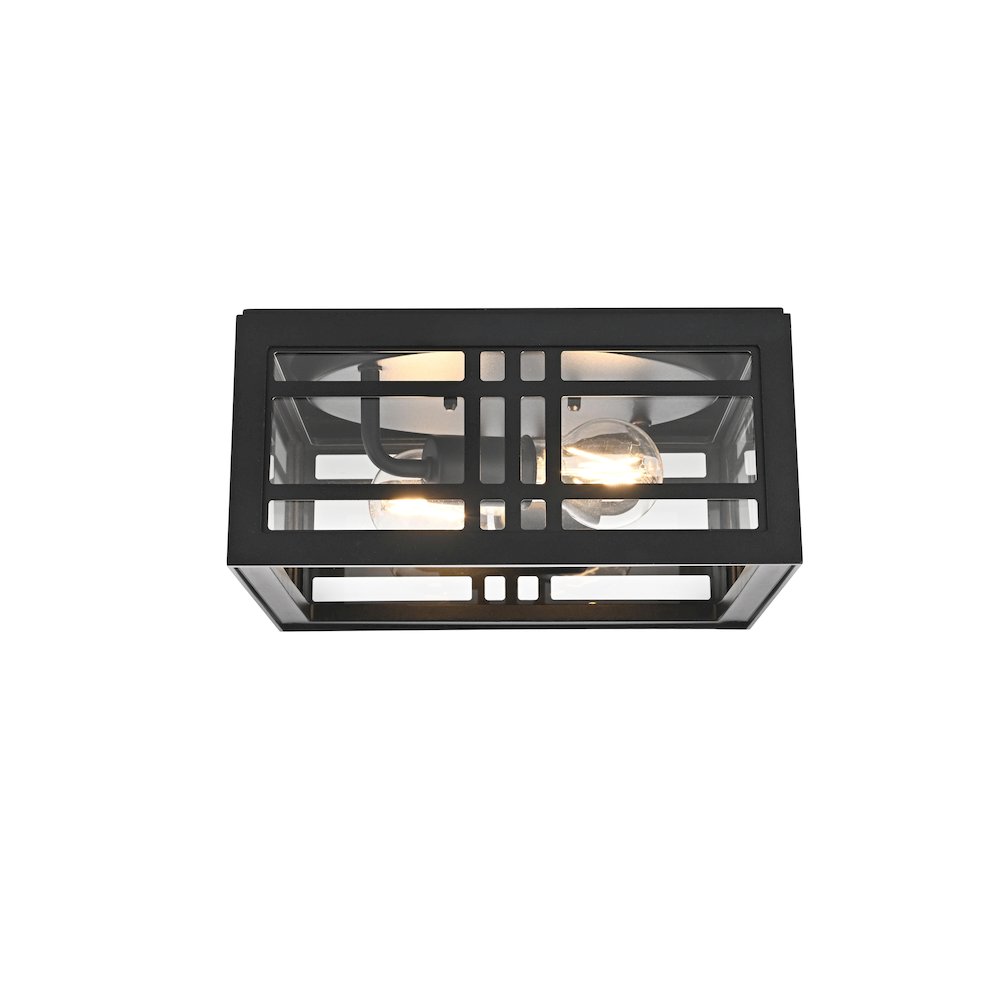 Harley 11 inch Outdoor Flush Mount in Black. Picture 1