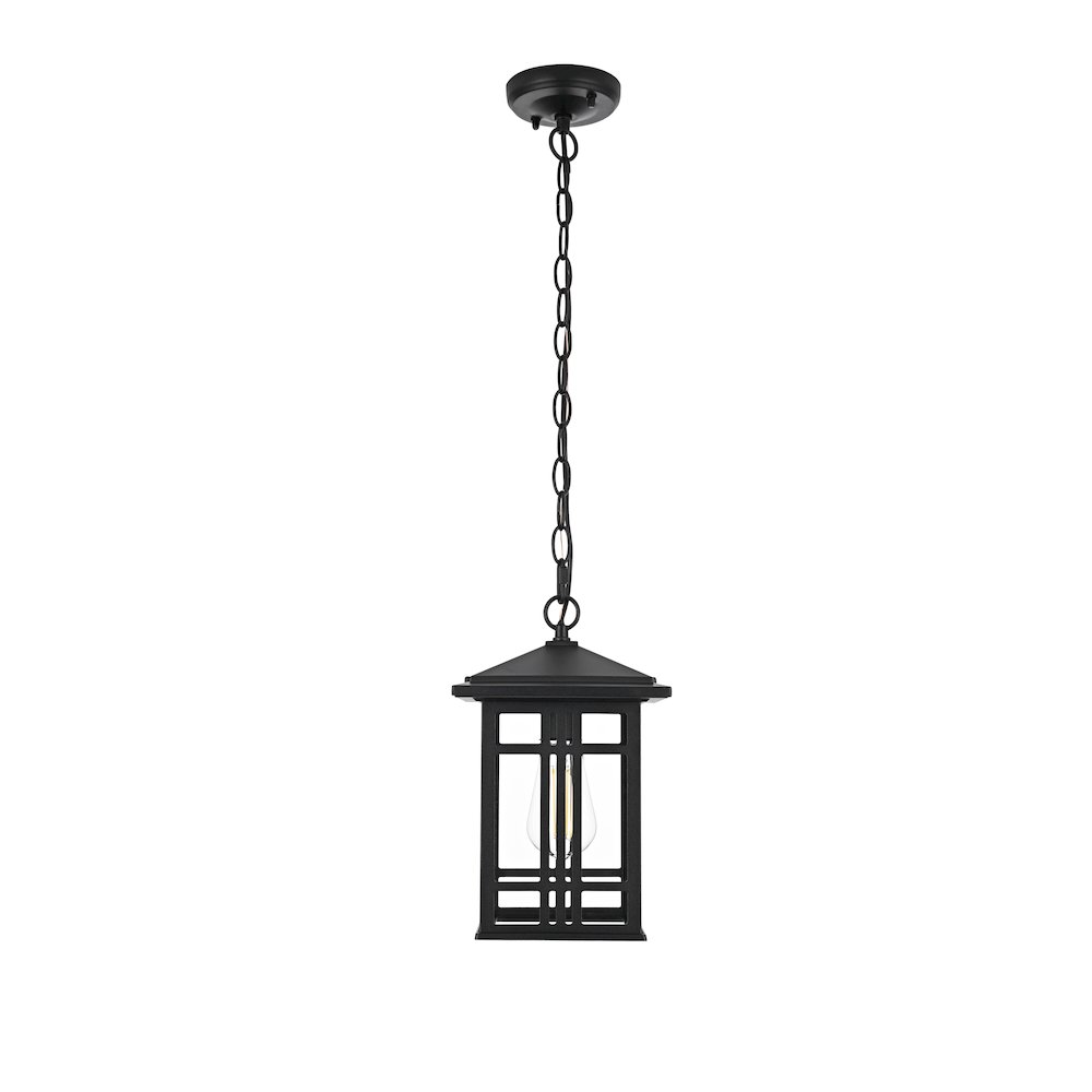 Harley 12 inch Outdoor Pendant in Black. Picture 1