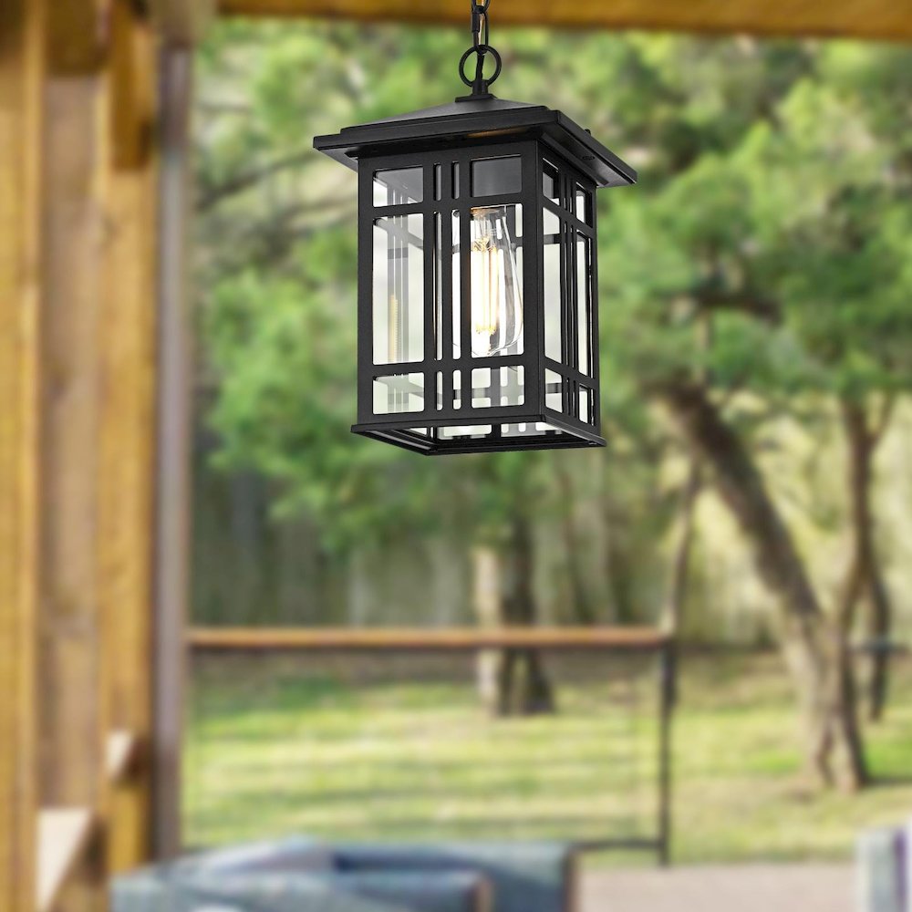Harley 12 inch Outdoor Pendant in Black. Picture 2