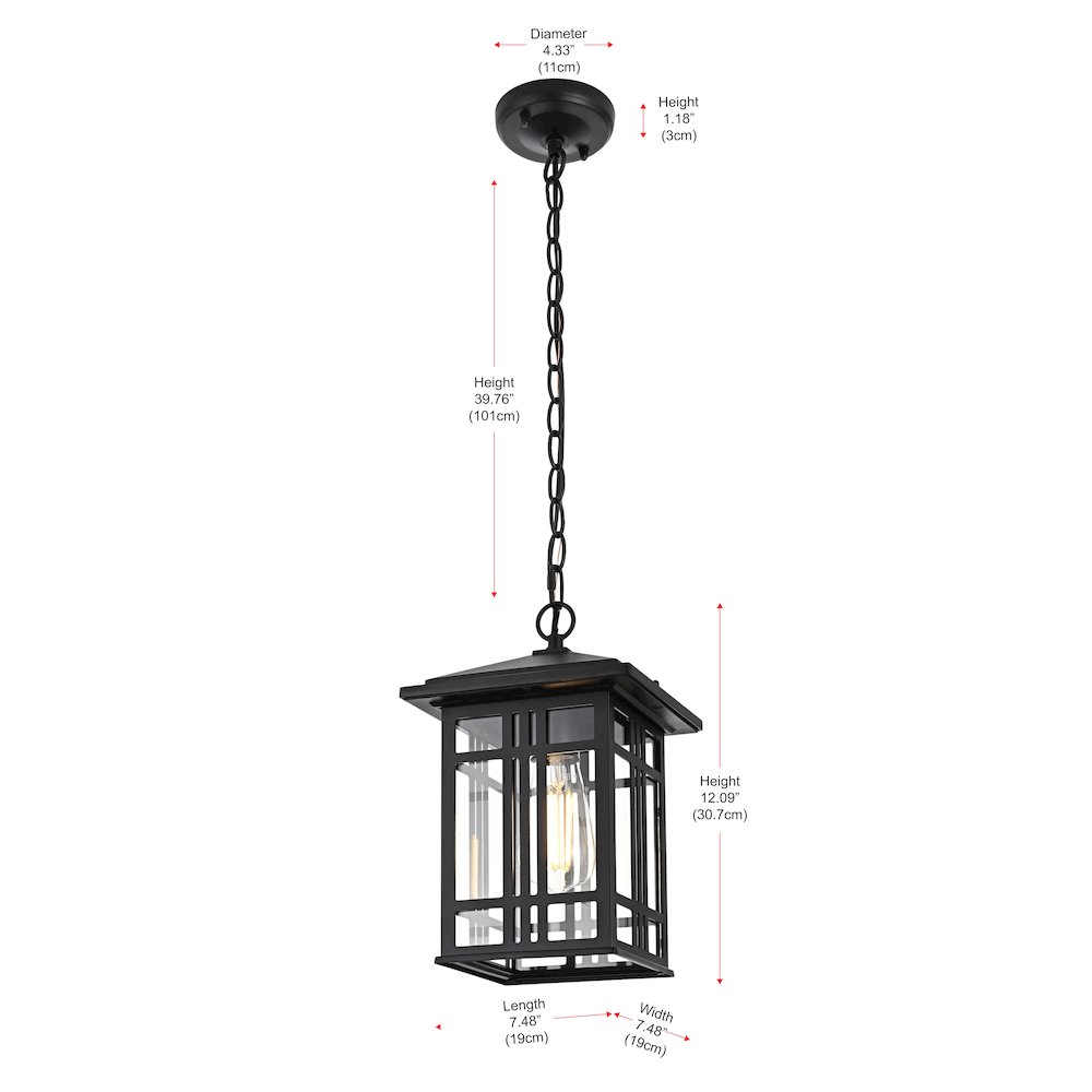 Harley 12 inch Outdoor Pendant in Black. Picture 9