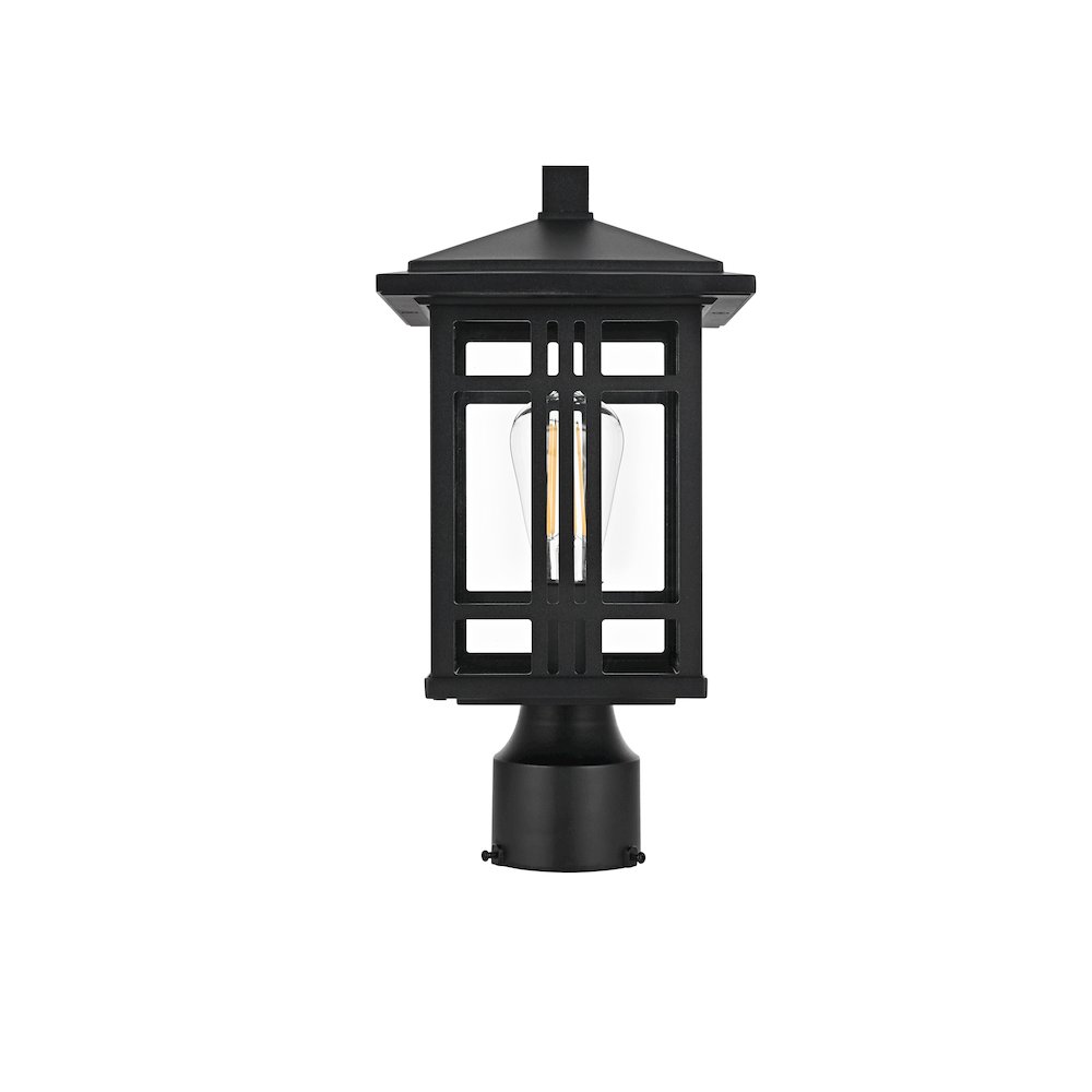 Harley 15 inch Outdoor Post light in Black. Picture 1