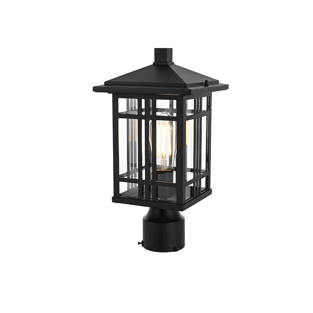 Harley 15 inch Outdoor Post light in Black. Picture 2