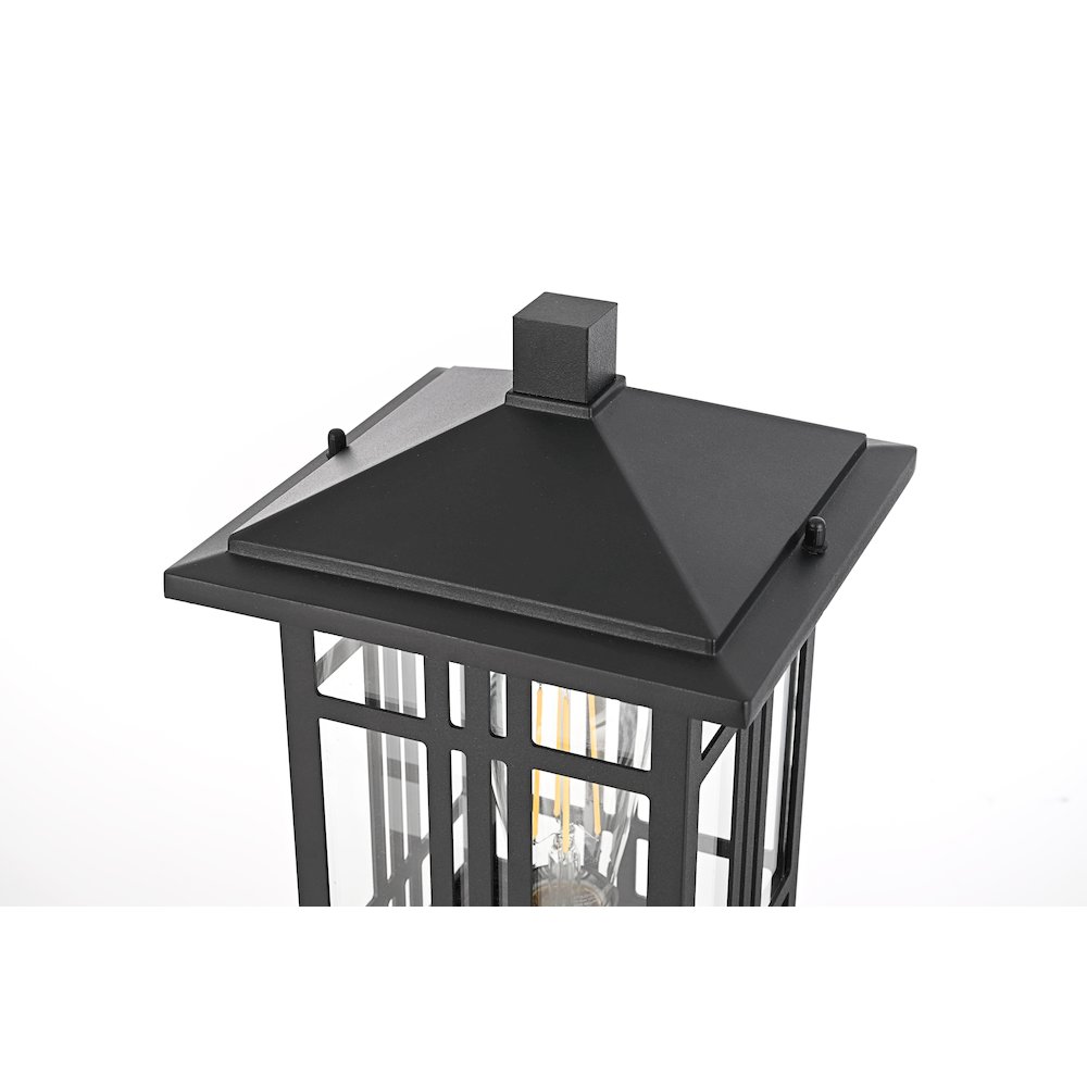 Harley 15 inch Outdoor Post light in Black. Picture 3