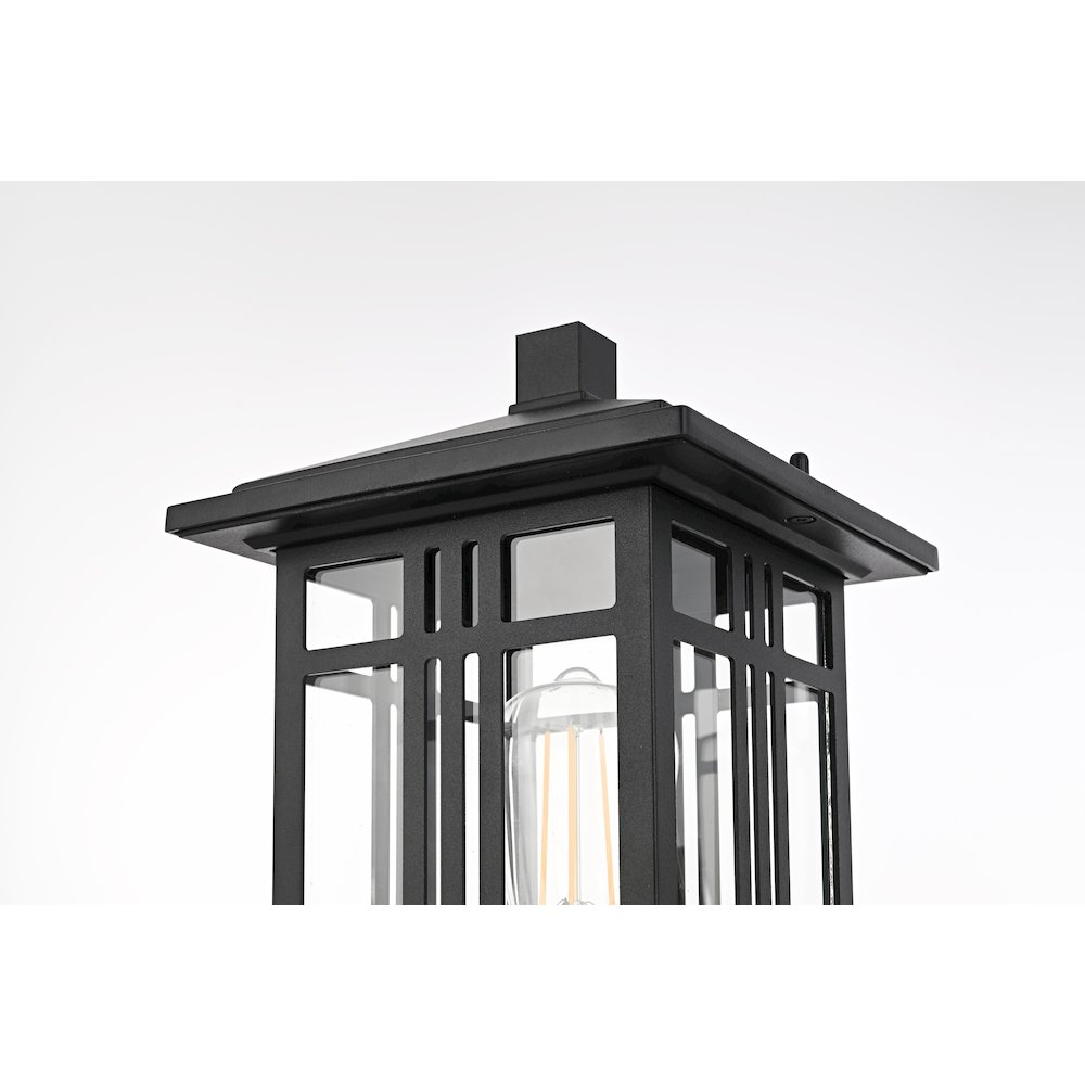 Harley 15 inch Outdoor Post light in Black. Picture 4