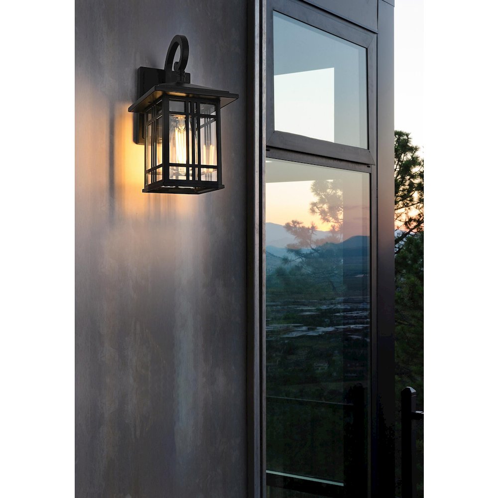 Harley 12 inch Outdoor Wall sconce in Black. Picture 2