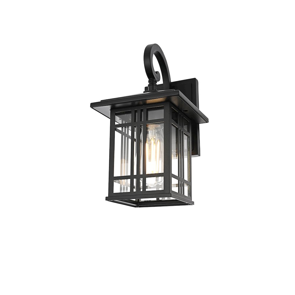 Harley 12 inch Outdoor Wall sconce in Black. Picture 3