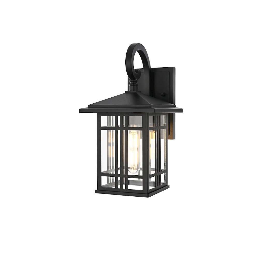 Harley 12 inch Outdoor Wall sconce in Black. Picture 7