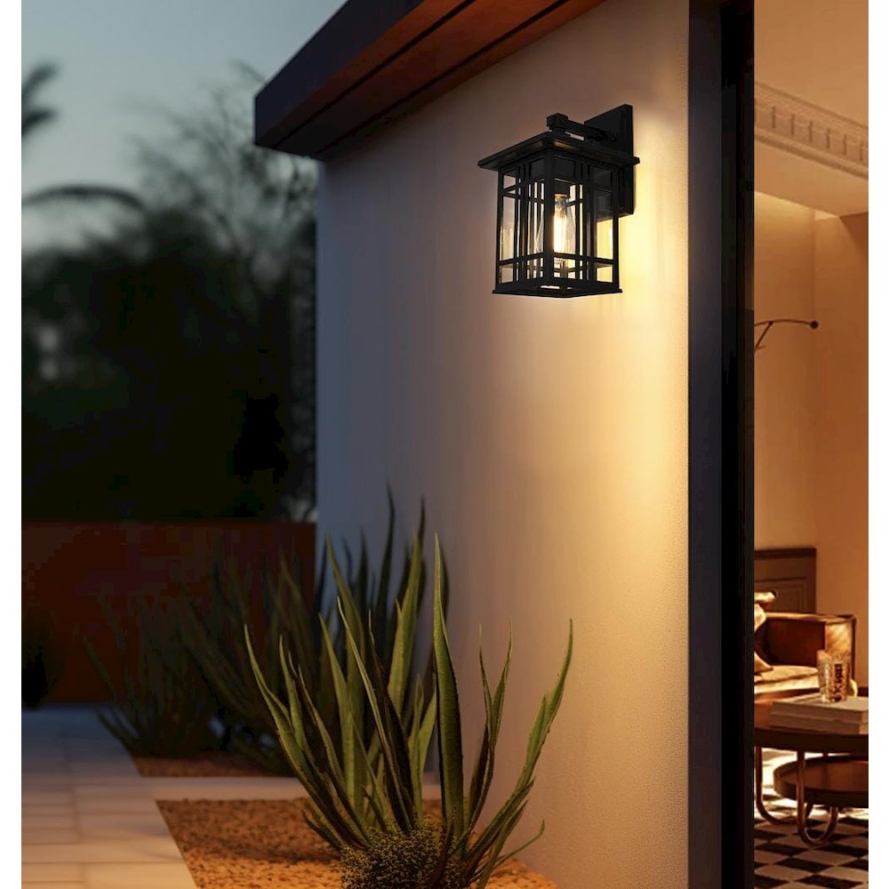 Harley 13 inch Outdoor Wall sconce in Black. Picture 2