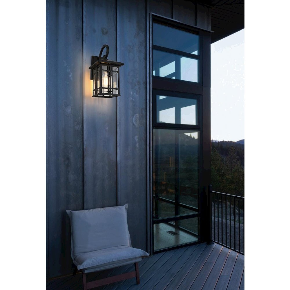 Harley 14 inch Outdoor Wall sconce in Black. Picture 2