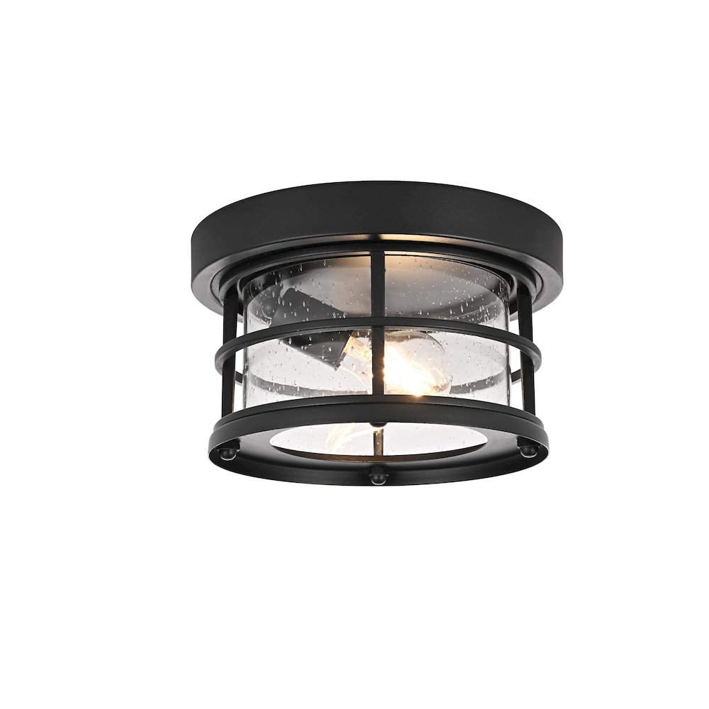 Carla 10 inch Outdoor Flush Mount in Black. Picture 1
