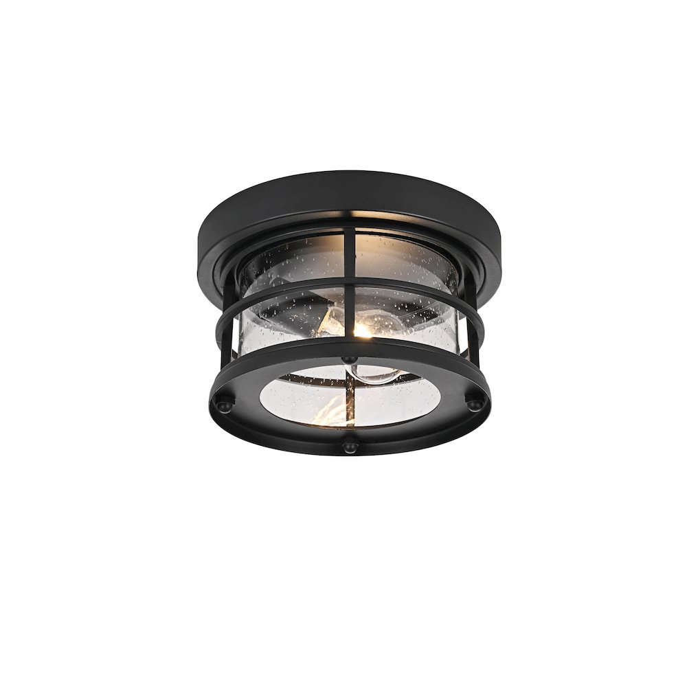Carla 10 inch Outdoor Flush Mount in Black. Picture 3