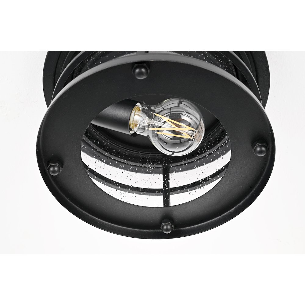 Carla 10 inch Outdoor Flush Mount in Black. Picture 4
