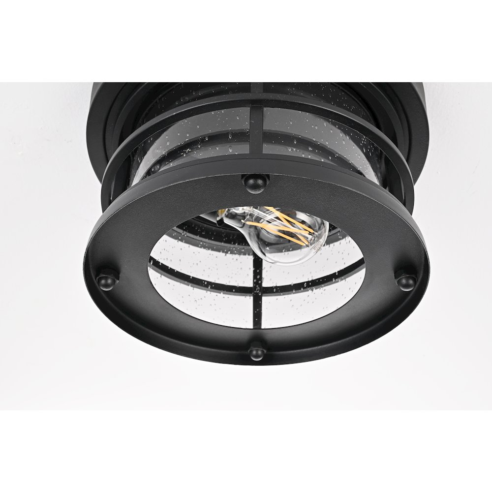 Carla 10 inch Outdoor Flush Mount in Black. Picture 5