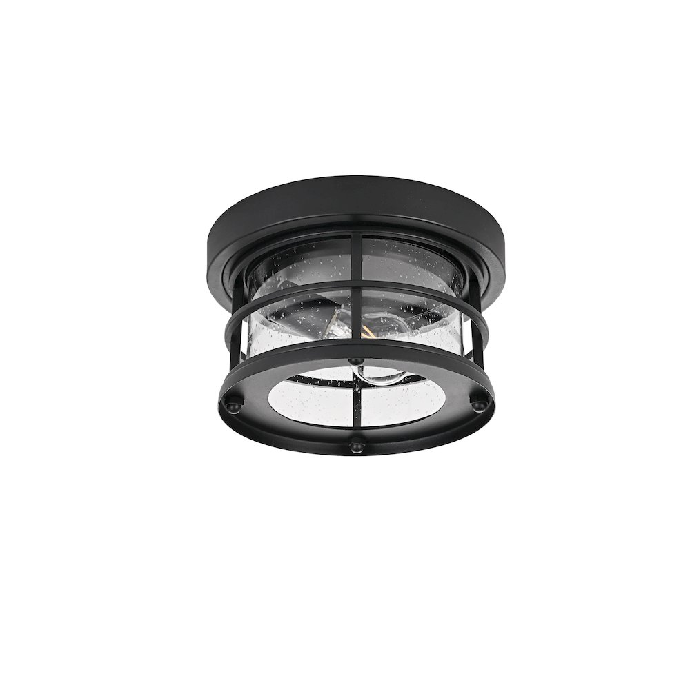 Carla 10 inch Outdoor Flush Mount in Black. Picture 7