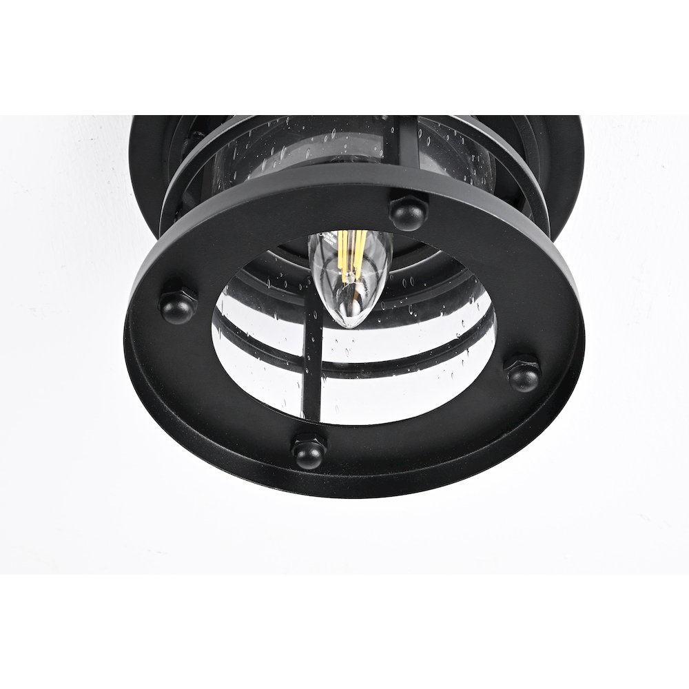 Carla 8 inch Outdoor Flush Mount in Black. Picture 4