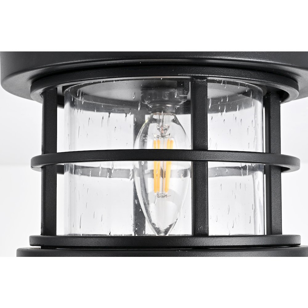 Carla 8 inch Outdoor Flush Mount in Black. Picture 5