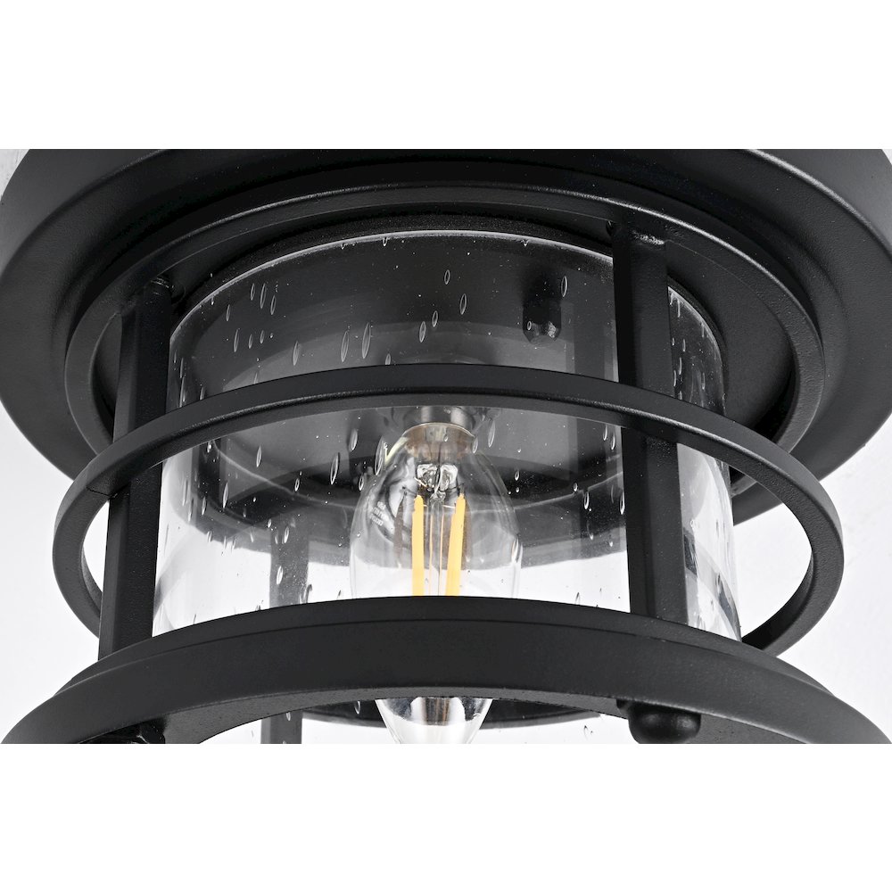 Carla 8 inch Outdoor Flush Mount in Black. Picture 6