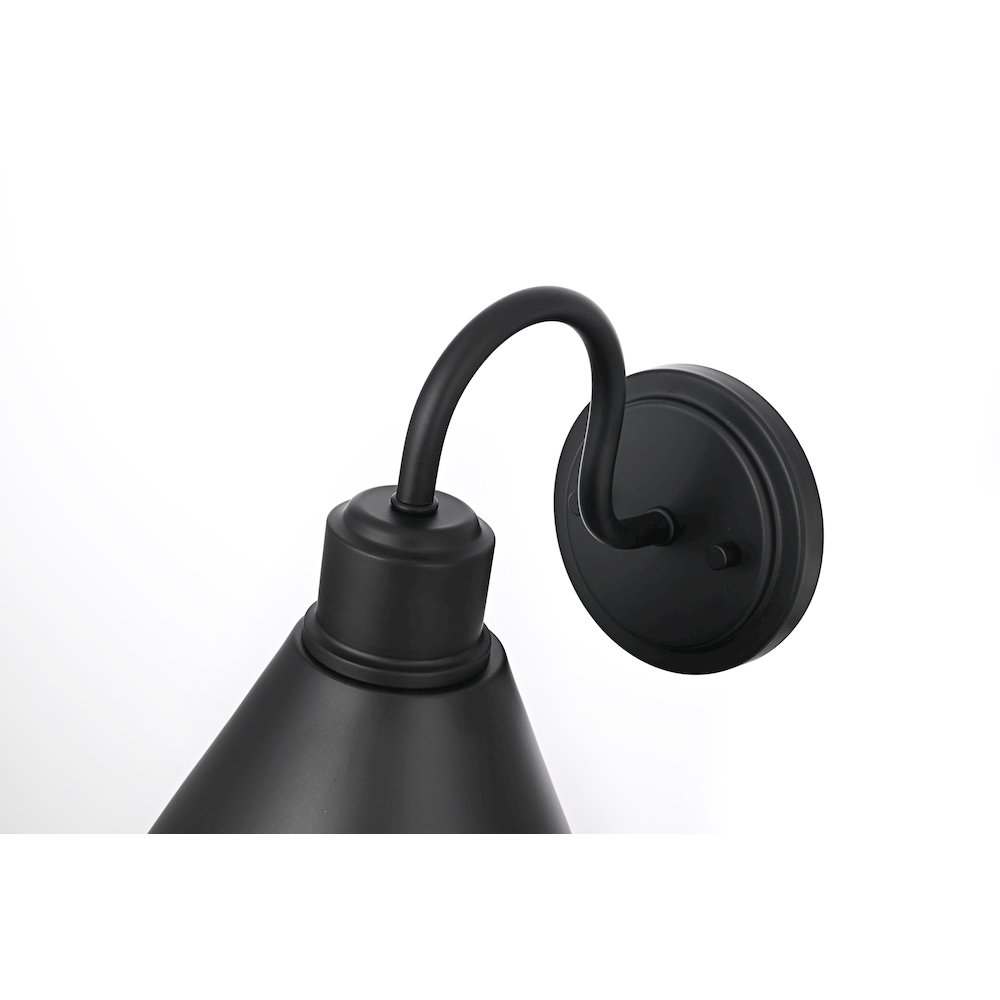 Colton 8 Inch Outdoor Wall Sconce In Black. Picture 5