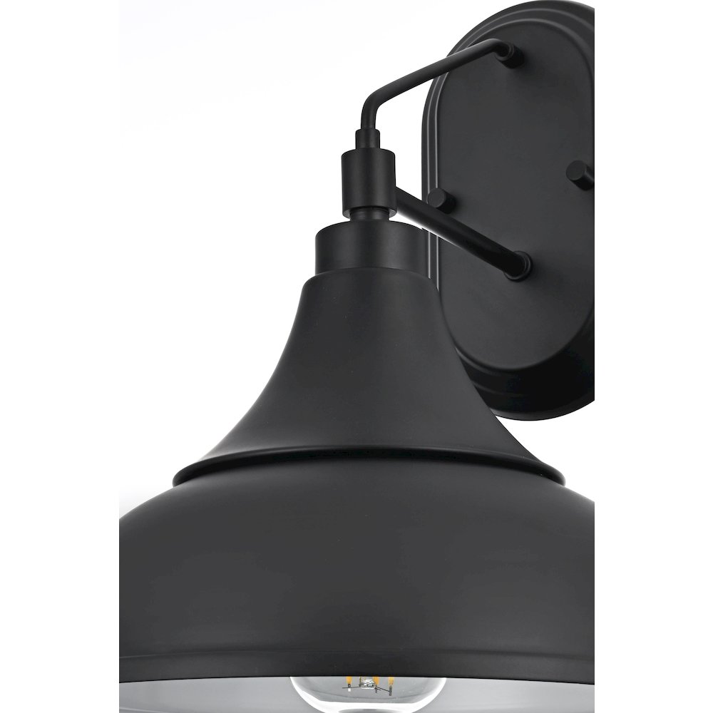 Elian 11 Inch Outdoor Wall Sconce In Black. Picture 6