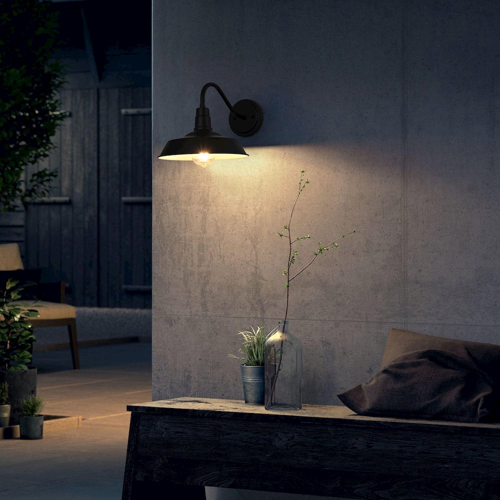Franco 10 Inch Outdoor Wall Sconce In Black. Picture 2