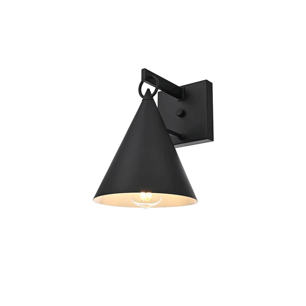 Hendrix 8 Inch Outdoor Wall Sconce In Black. Picture 3