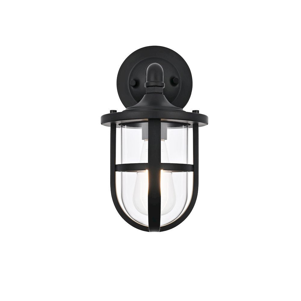 Hugo 6 Inch Outdoor Wall Sconce In Black. Picture 1