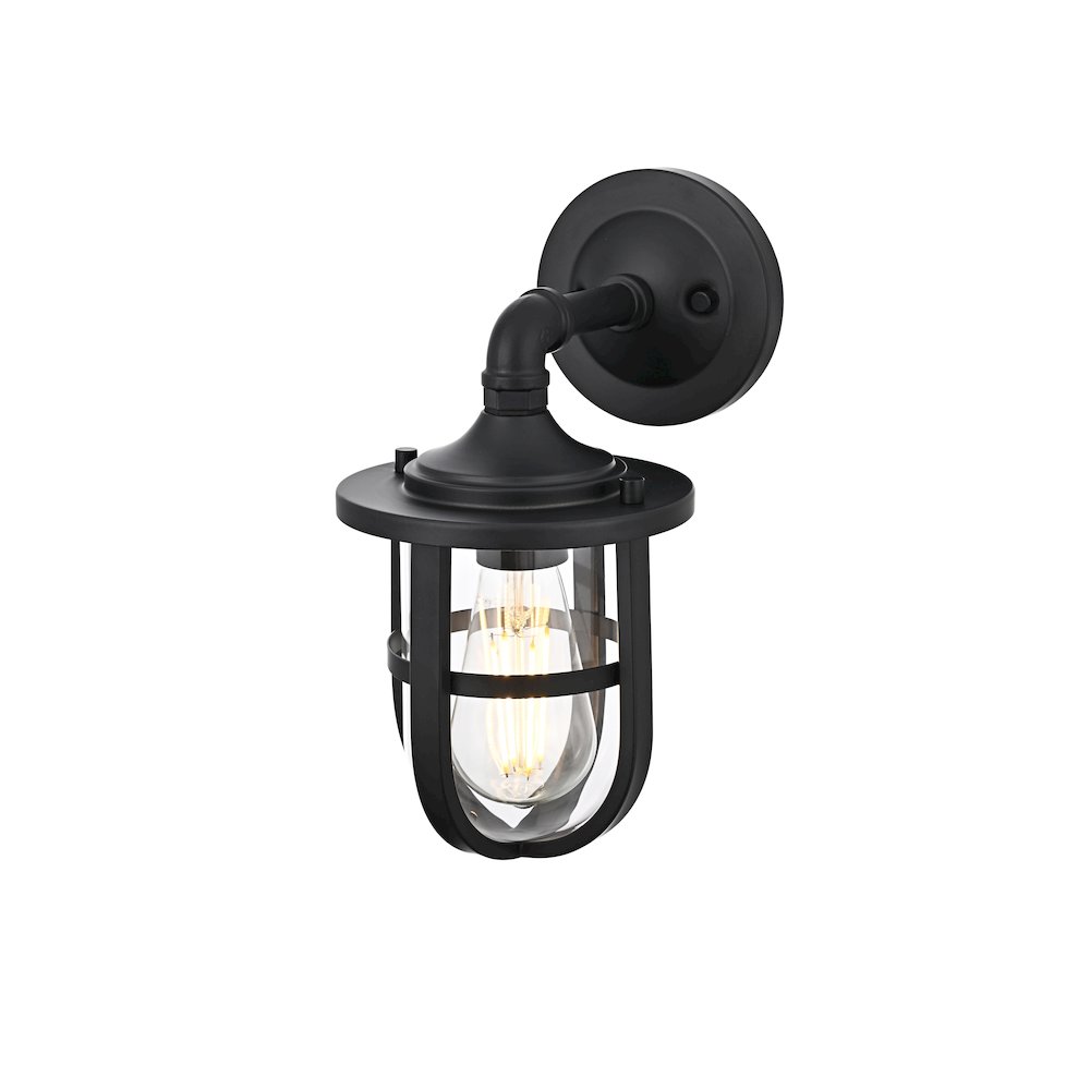 Hugo 6 Inch Outdoor Wall Sconce In Black. Picture 3
