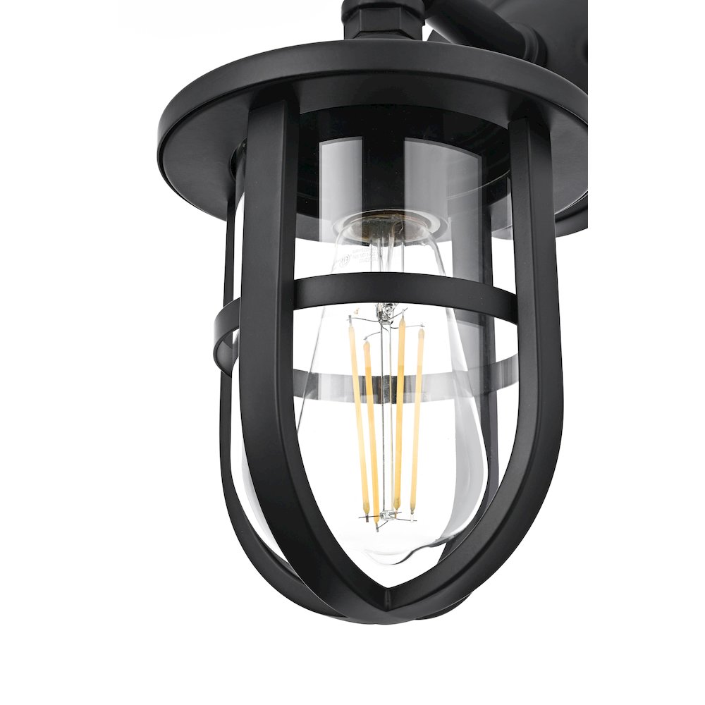 Hugo 6 Inch Outdoor Wall Sconce In Black. Picture 4