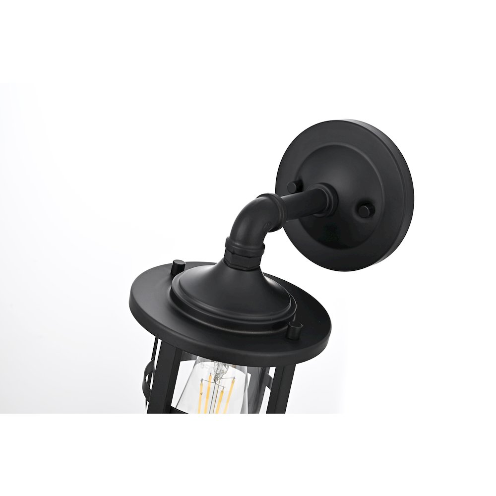 Hugo 6 Inch Outdoor Wall Sconce In Black. Picture 5