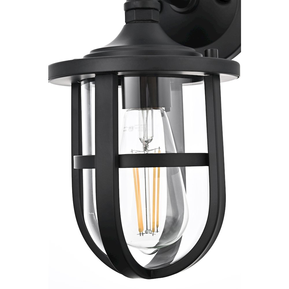 Hugo 6 Inch Outdoor Wall Sconce In Black. Picture 6