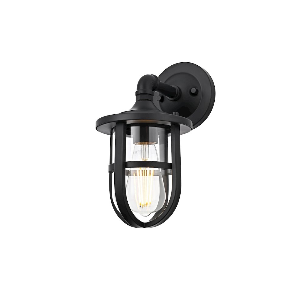 Hugo 6 Inch Outdoor Wall Sconce In Black. Picture 7