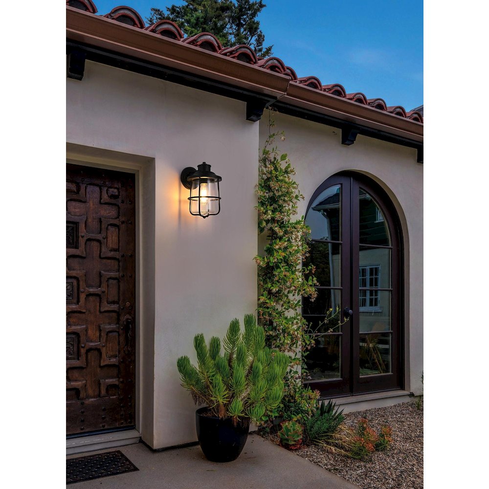 Huxley 7 Inch Outdoor Wall Sconce In Black. Picture 2