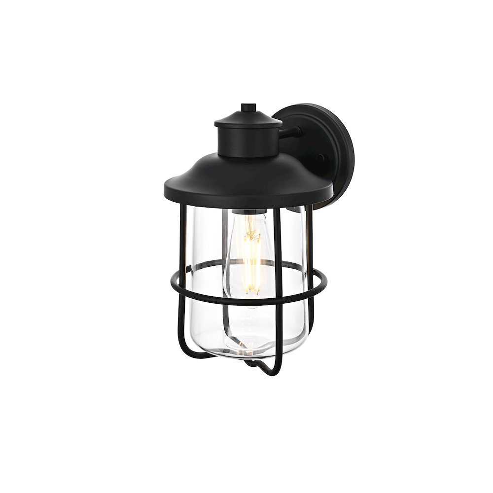 Huxley 7 Inch Outdoor Wall Sconce In Black. Picture 3