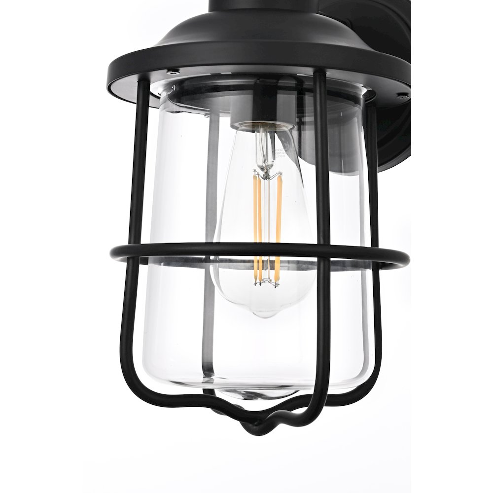 Huxley 7 Inch Outdoor Wall Sconce In Black. Picture 4
