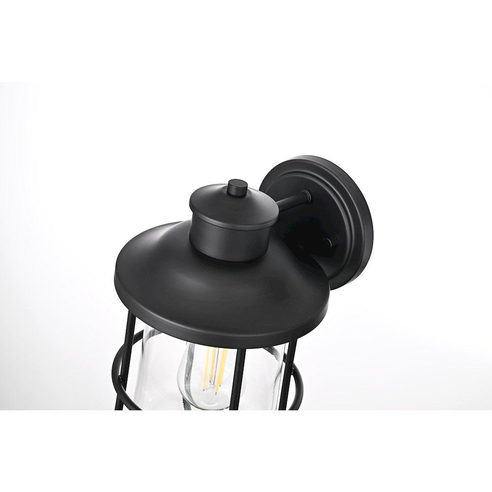 Huxley 7 Inch Outdoor Wall Sconce In Black. Picture 5