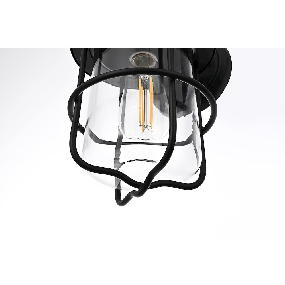 Huxley 7 Inch Outdoor Wall Sconce In Black. Picture 6