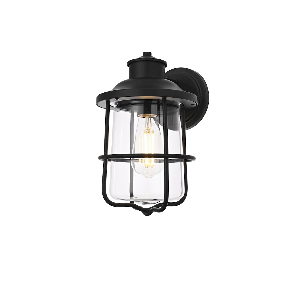 Huxley 7 Inch Outdoor Wall Sconce In Black. Picture 7