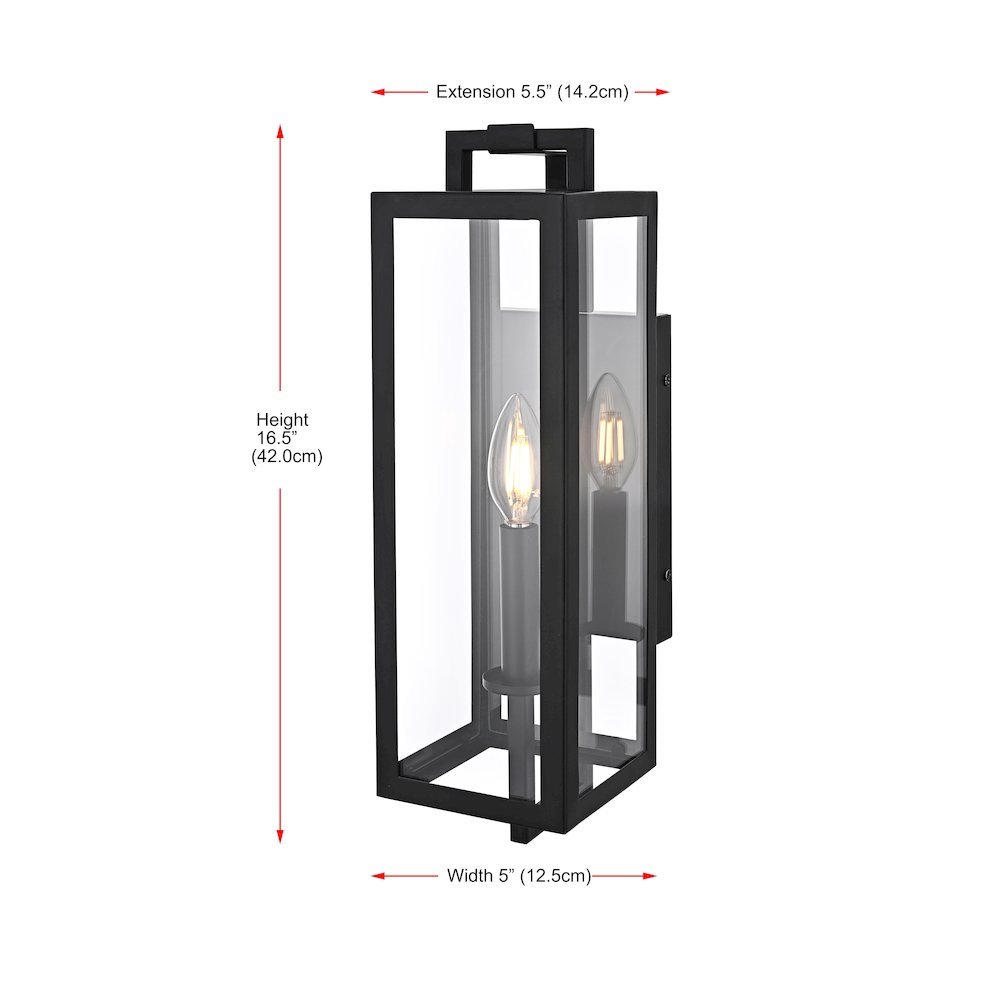 Jairo 5 Inch Outdoor Wall Sconce In Black. Picture 8