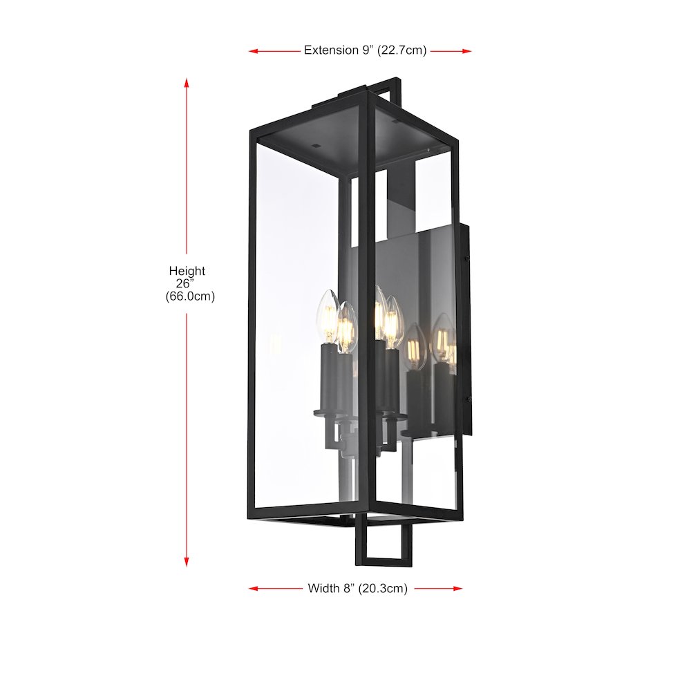Jairo 8 Inch Outdoor Wall Sconce In Black. Picture 8